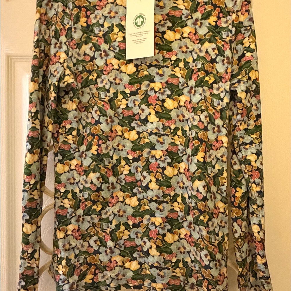 Sezane Floral Long Sleeve Top - Multicolor